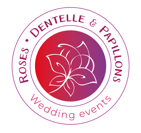 Logo tampon Roses dentelle et papillons